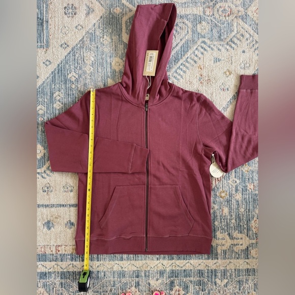 Pact Organic Cotton Unisex One For All Zip Up Hoodie - Mauve - Size Medium - Picture 3 of 9